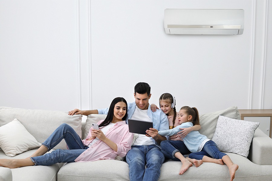 Family Enjoying Air Conditioning